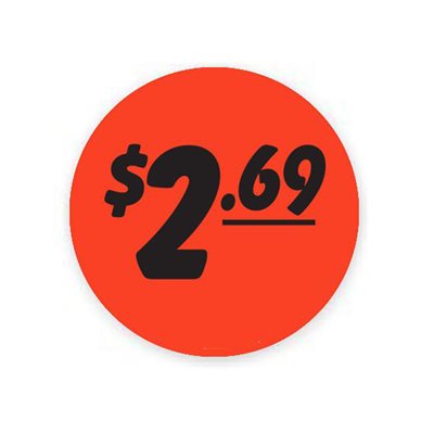 $2.69 Bullseye Label