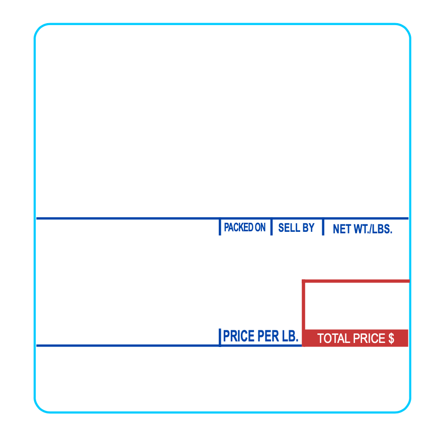 58mm x 60mm CAS UPC/Ingredients Scale Labels for LP-1000, LP-II, CL5000, CL5500, CL7200 (LST-8020)