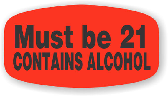 Must be 21 Contains Alcohol Label | Roll of 1,000