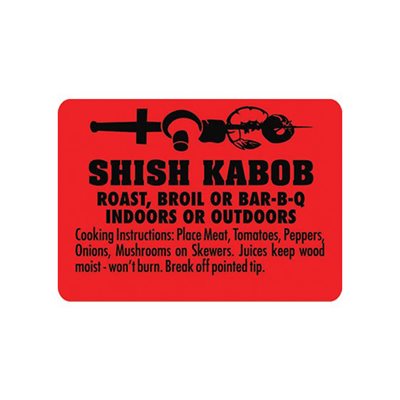 Shish Kabob (w/ instructions) Label