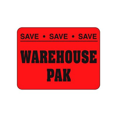 Warehouse Pak - Save Save Save Label