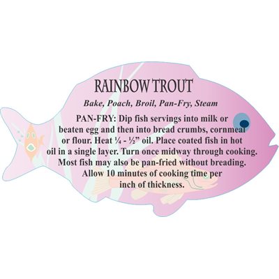 Rainbow Trout Cooking Recipe Label