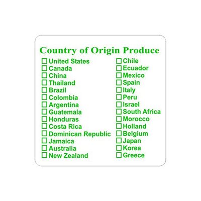 Country of Origin Produce Label