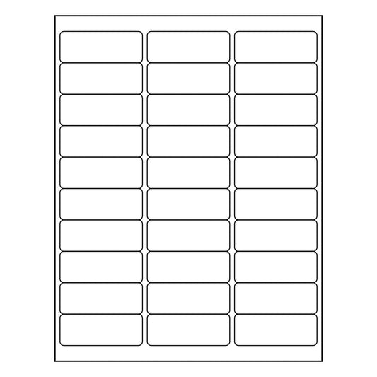 2.625" x 1" Sheet Labels | 30 UP | 1,000 Pack