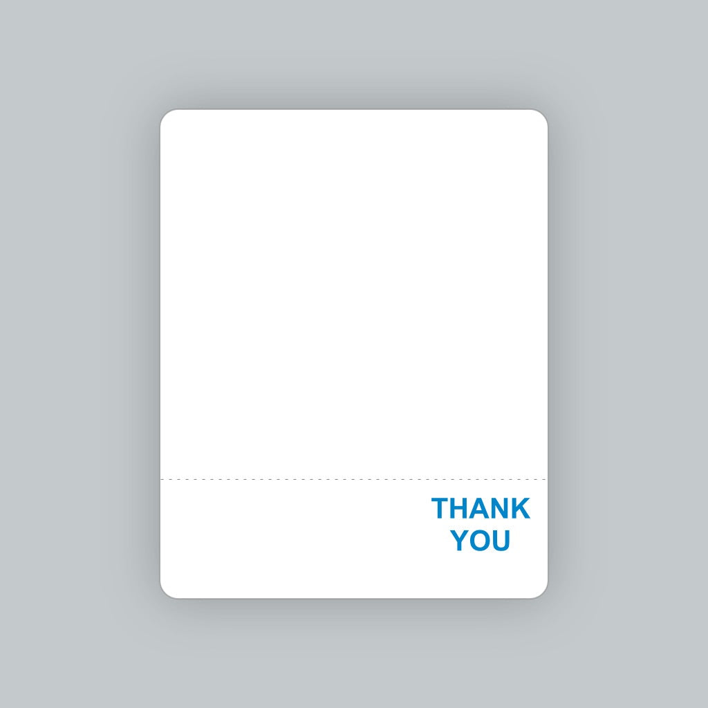 2.625" x 3.31" Toledo 325 Scale Labels Blue "Thank You" Perforated | 375 Roll | 30 Pack | T108