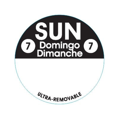 Sun 7 Domingo Dimanche Label