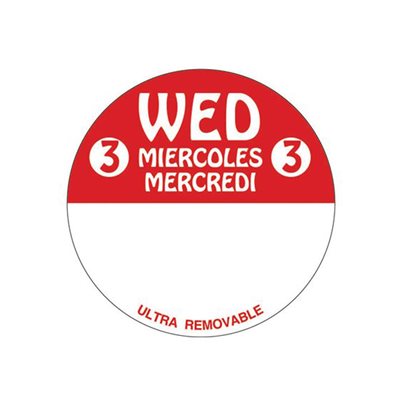Wed 3 Miercoles Mercredi Label