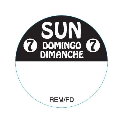 Sunday Domingo Dimanche Label