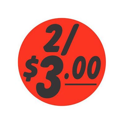 2 / $3.00 Bullseye Label