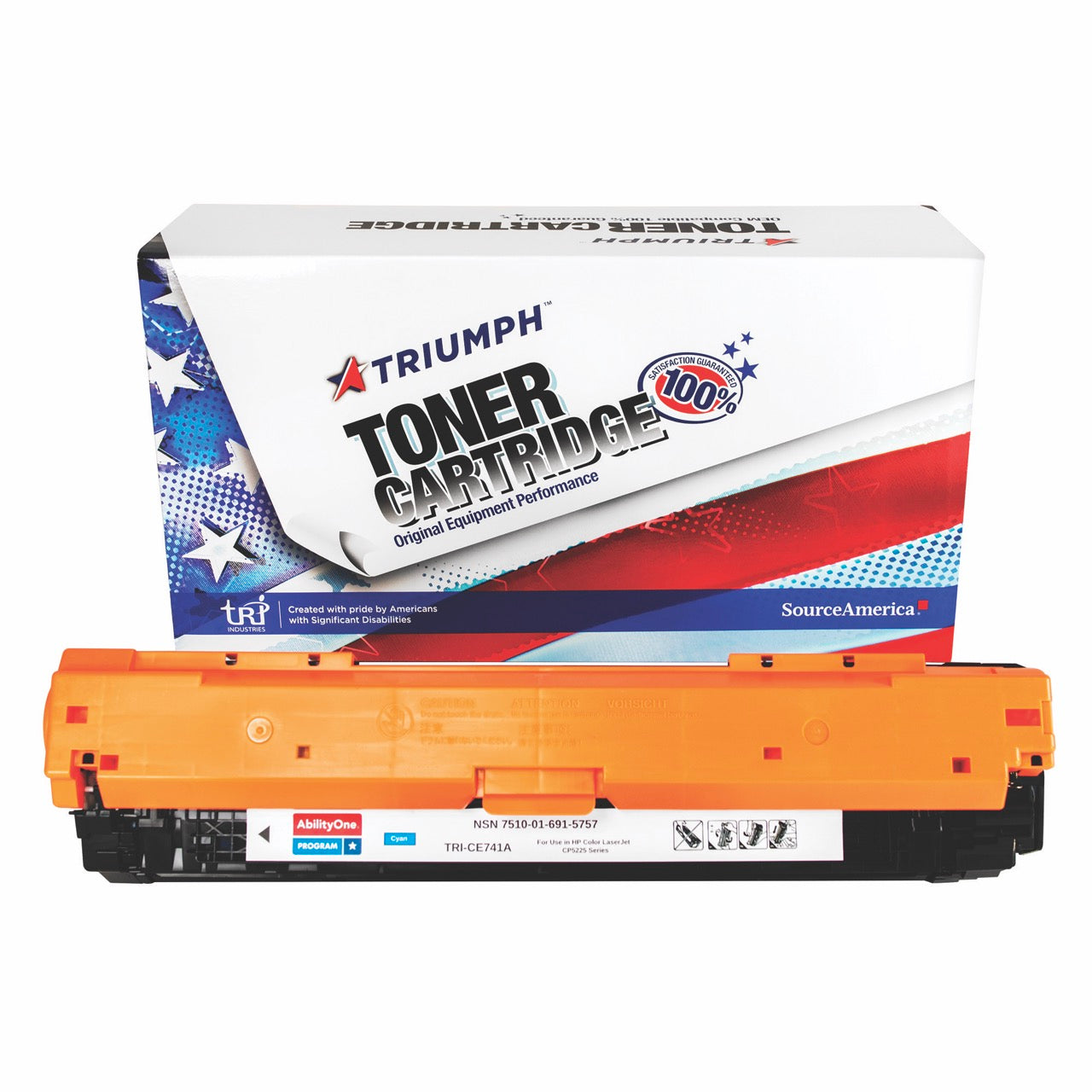 Remanufactured Toner Cartridge for HP CE741A (HP 307A) - Page Yield 7,300 - Cyan