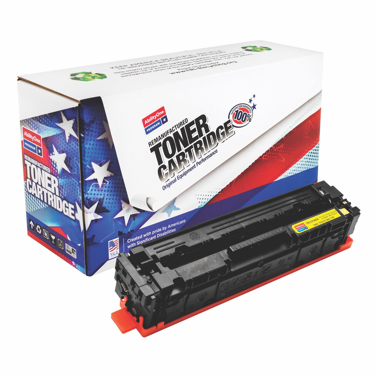 Remanufactured High Yield Toner Cartridge for HP CF402X (HP 201X) - Page Yield 2,300 - Yellow
