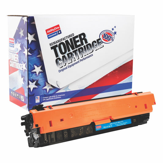Remanufactured High Yield Toner Cartridge for HP CF361X (HP 508X) - Page Yield 9,500 - Cyan