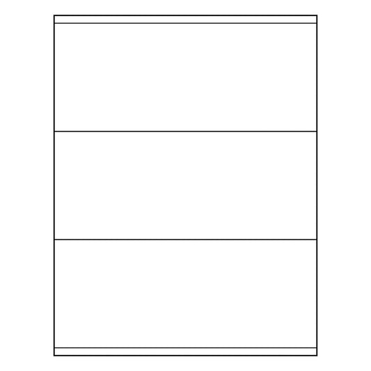8.5" x 3.5" Sheet Labels | 3 UP | 1,000 Pack