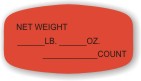 Net Weight/LB/oz/Count Label | Roll of 1,000
