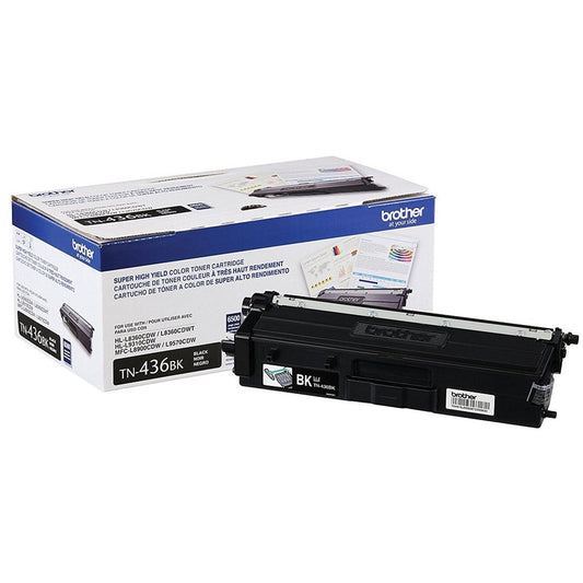 OEM Brother TN-436BK Black Super High Yield Toner Cartridge for HL-L8360, HL-L9310, MFC-L8900, MFC-L9570 [6,500 Pages]