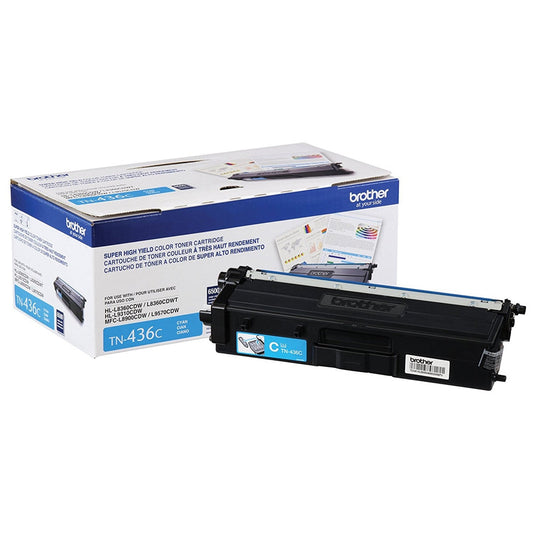 OEM Brother TN-436C Cyan Super High Yield Toner Cartridge for HL-L8360, HL-L9310, MFC-L8900, MFC-L9570 [6,500 Pages]