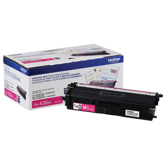 OEM Brother TN-436M Magenta Super High Yield Toner Cartridge for HL-L8360, HL-L9310, MFC-L8900, MFC-L9570 [6,500 Pages]