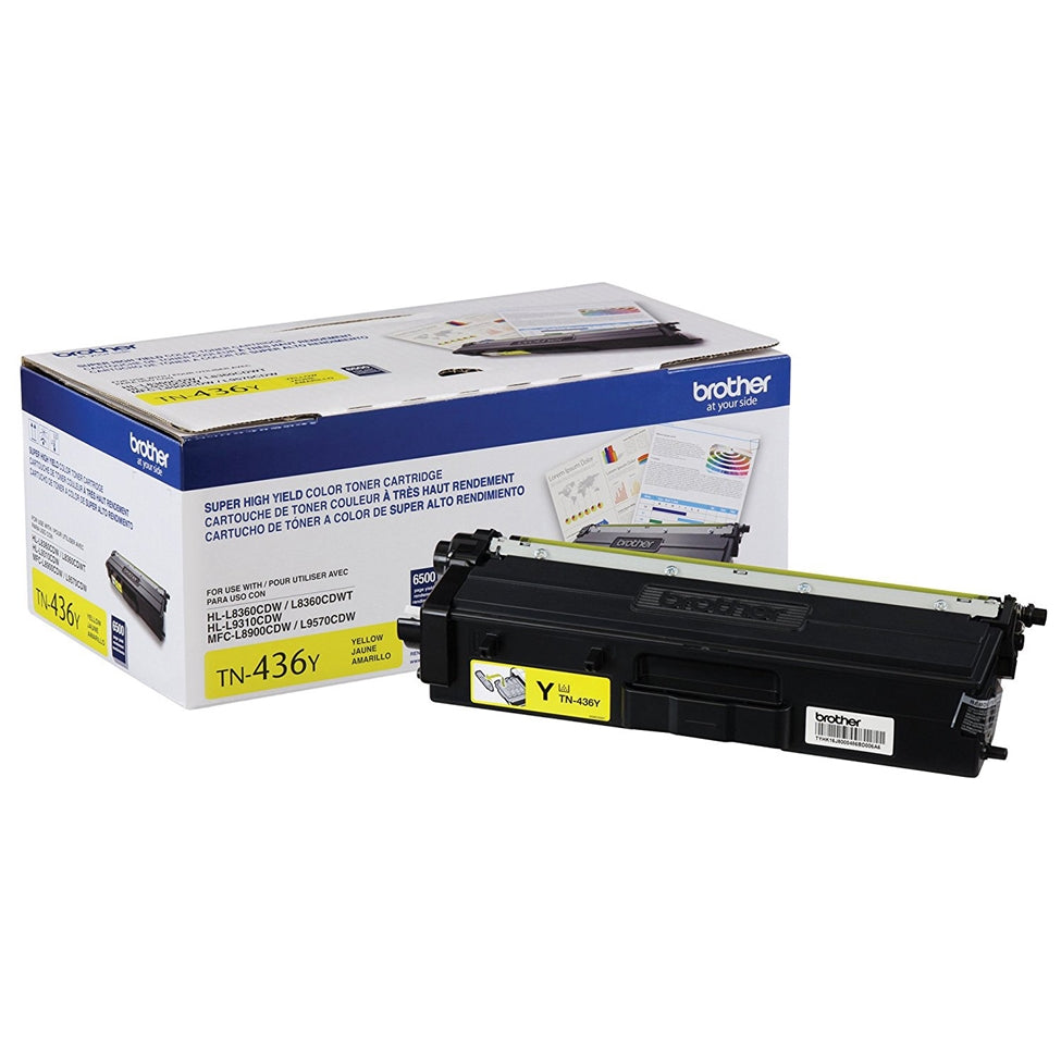 OEM Brother TN-436Y Yellow Super High Yield Toner Cartridge for HL-L8360, HL-L9310, MFC-L8900, MFC-L9570 [6,500 Pages]
