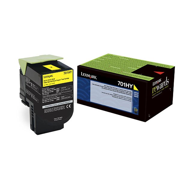 OEM Lexmark 701HY Yellow High Yield Toner Cartridge for CS310, CS410, CS510 [3,000 Pages]