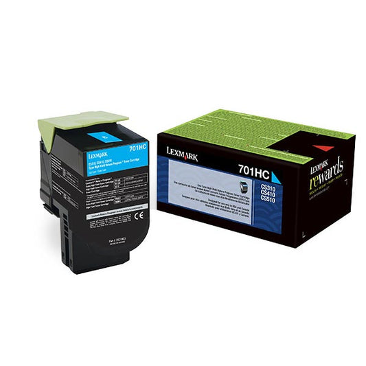 OEM Lexmark 701HC Cyan High Yield Toner Cartridge for CS310, CS410, CS510 [3,000 Pages]