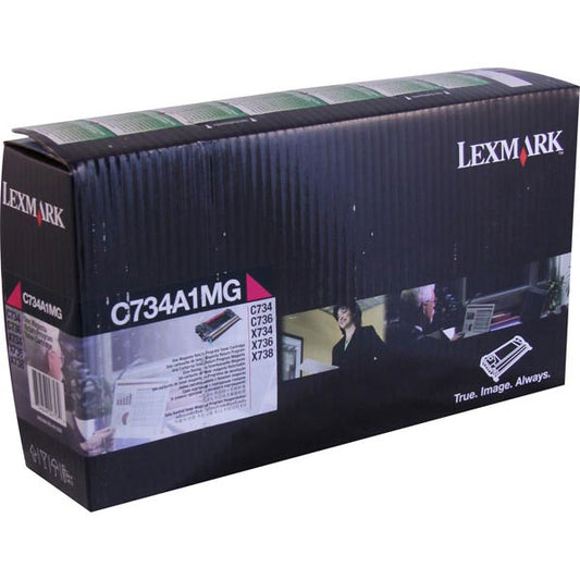 OEM Lexmark C734A1MG Magenta Toner Cartridge for C734, C736, X734, X736, X738 [6,000 Pages]