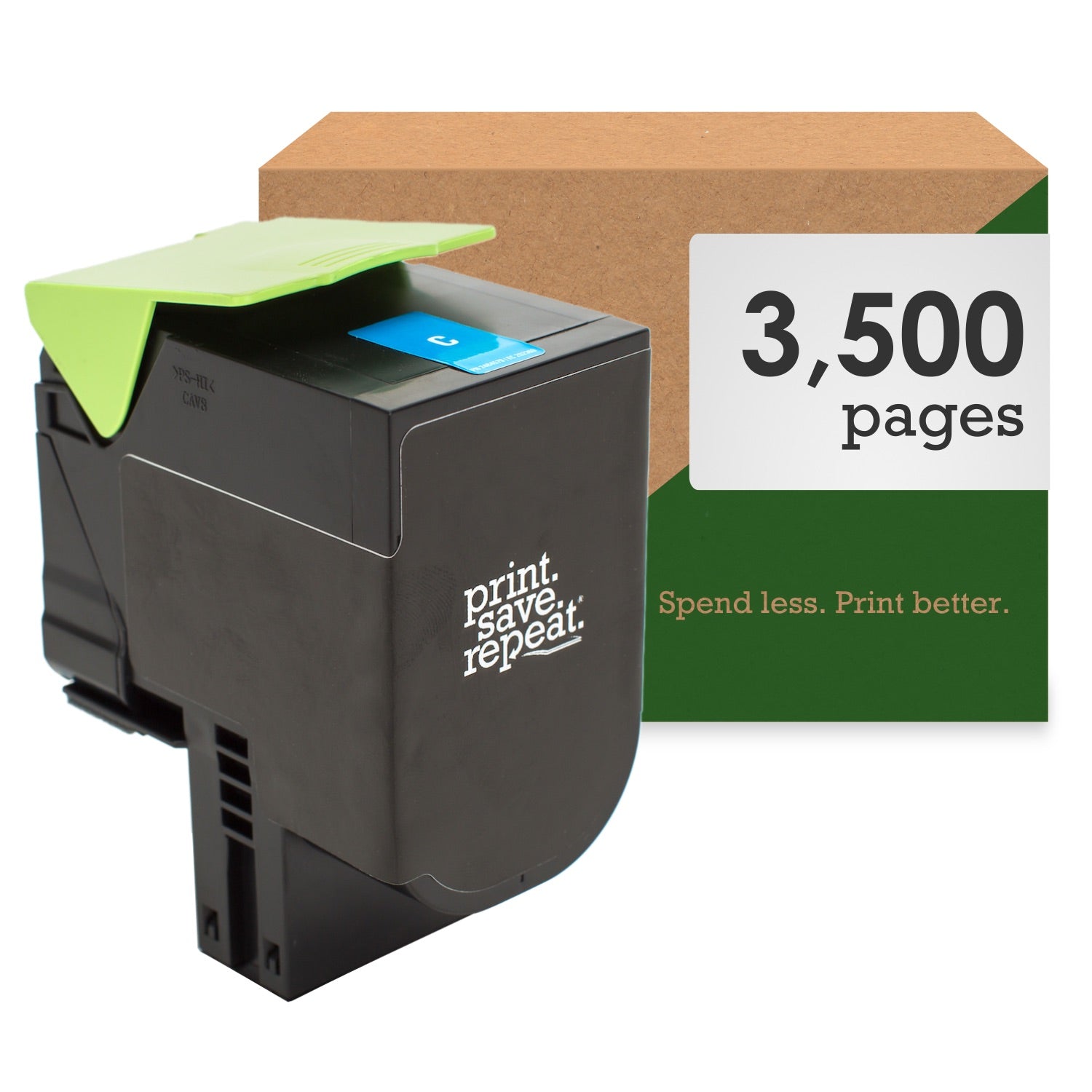 Print.Save.Repeat. Lexmark 71B0H20 Cyan High Yield Remanufactured Toner Cartridge for CS417, CS517, CX417, CX517 [3,500 Pages]