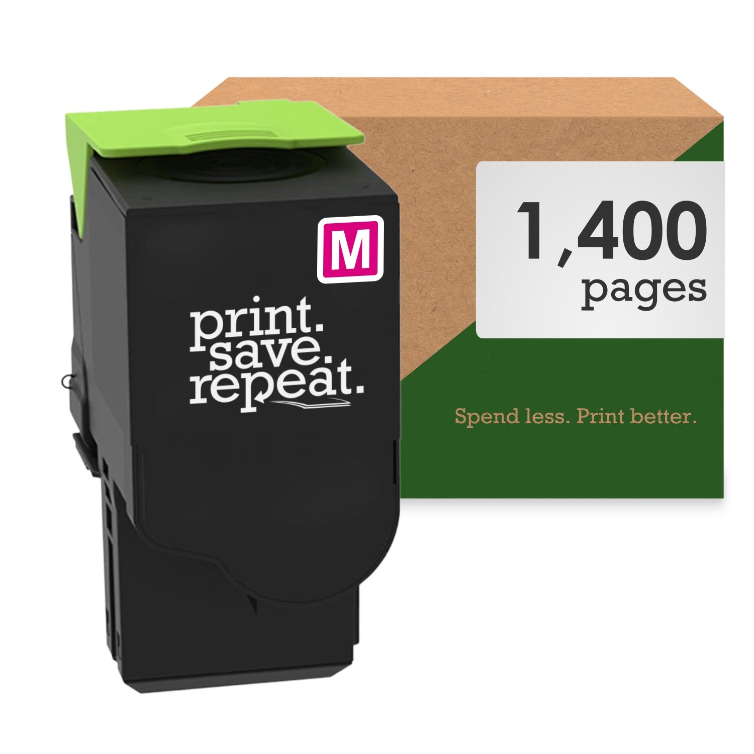 Print.Save.Repeat. Lexmark 78C10M0 Magenta Standard Yield Remanufactured Toner Cartridge for CS421, CS521, CS622, CX421, CX522, CX622, CX625 [1,400 Pages]