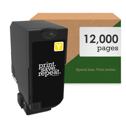 Print.Save.Repeat. Lexmark 74C1HY0 Yellow High Yield Toner Cartridge for CS725 [12,000 Pages]