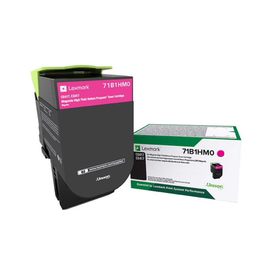 OEM Lexmark 71B1HM0 Magenta High Yield Toner Cartridge for CS417, CS517, CX417, CX517 [3,500 Pages]